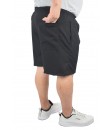 Short Bermuda Tactel Elastano Extra Grande Plus size Liso Preto